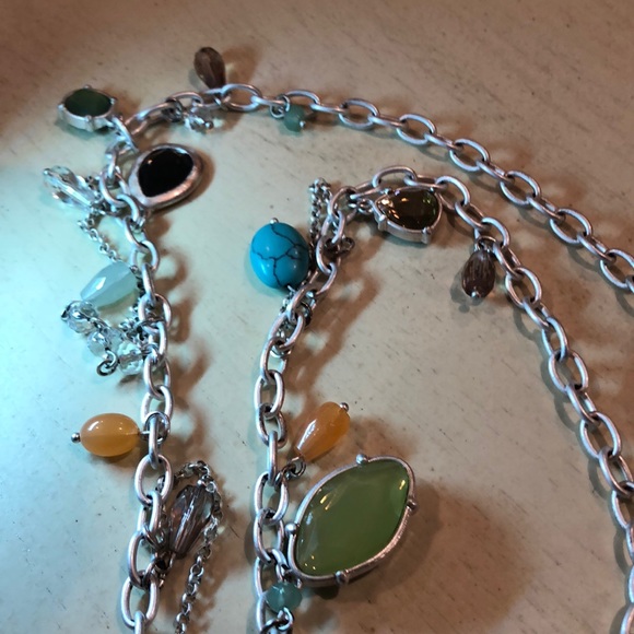 Lia sophia long silver multicolor necklace EUC - Picture 8 of 9